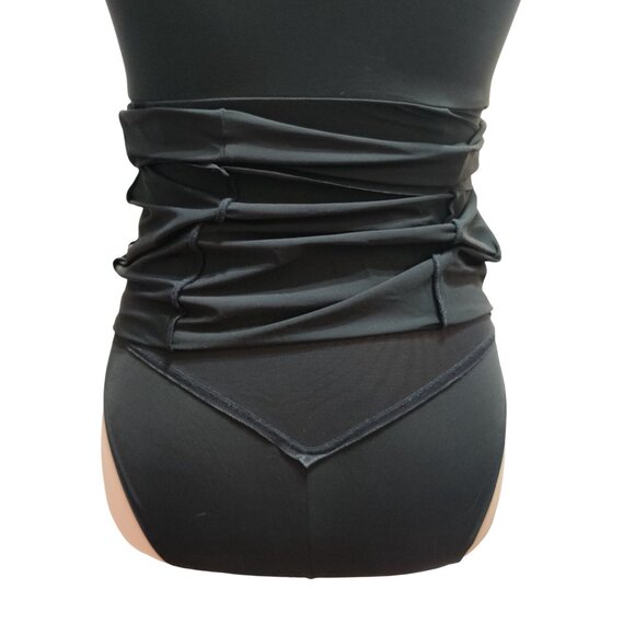 Flexees M womens shapewear slip black firm control bodysuit hook gusset 83053 - Picture 4 of 14